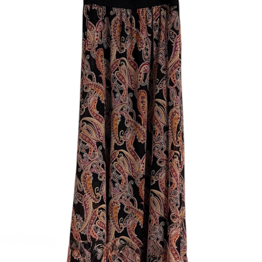 LuLaRoe Lucy Maxi Skirt (Brown and Black Paisley) (NWT) (Size: Large)